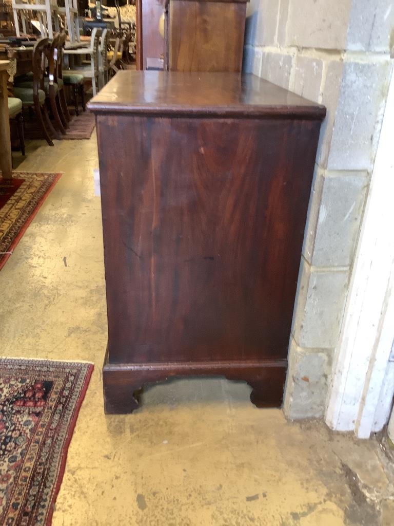 A George III mahogany chest fitted brushing slide, width 87cm, depth 49cm, height 82cm